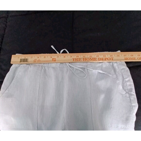 Kenar Women's Pin Striped Linen Drawstring  Cropped Pants Size Large - Picture 8 of 8